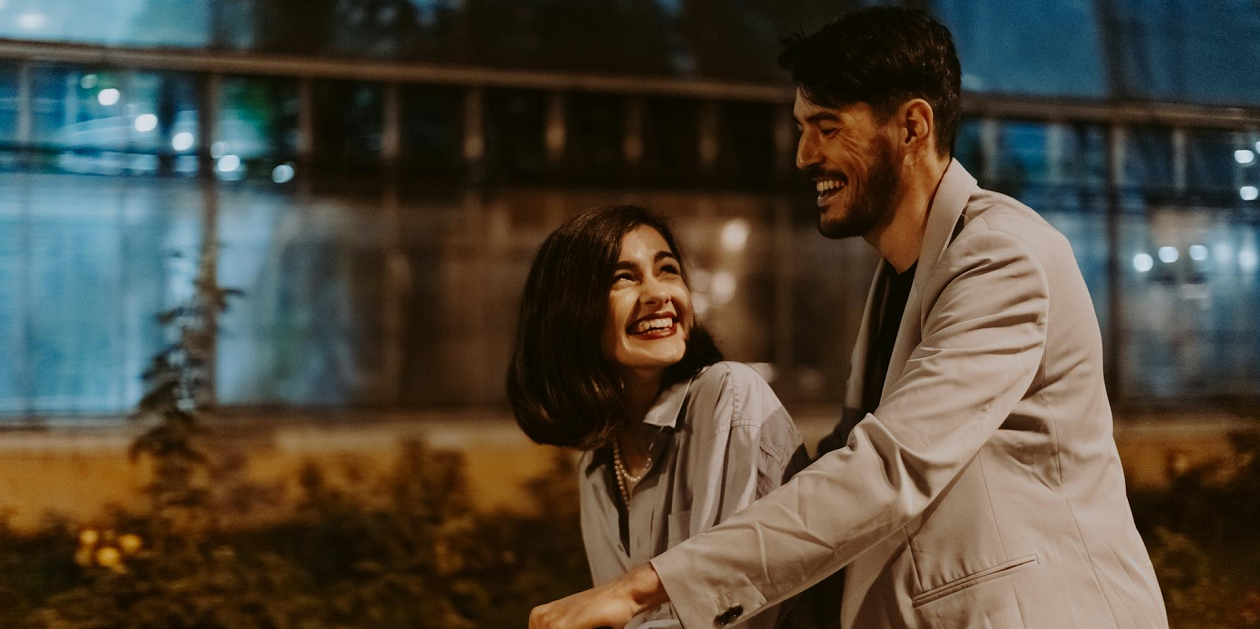 A man and woman dating