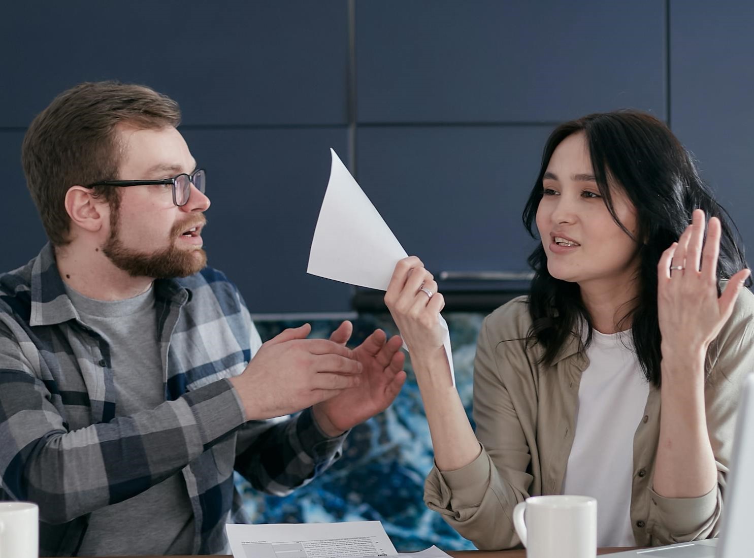 A man getting frustrated with his ambivalent partner